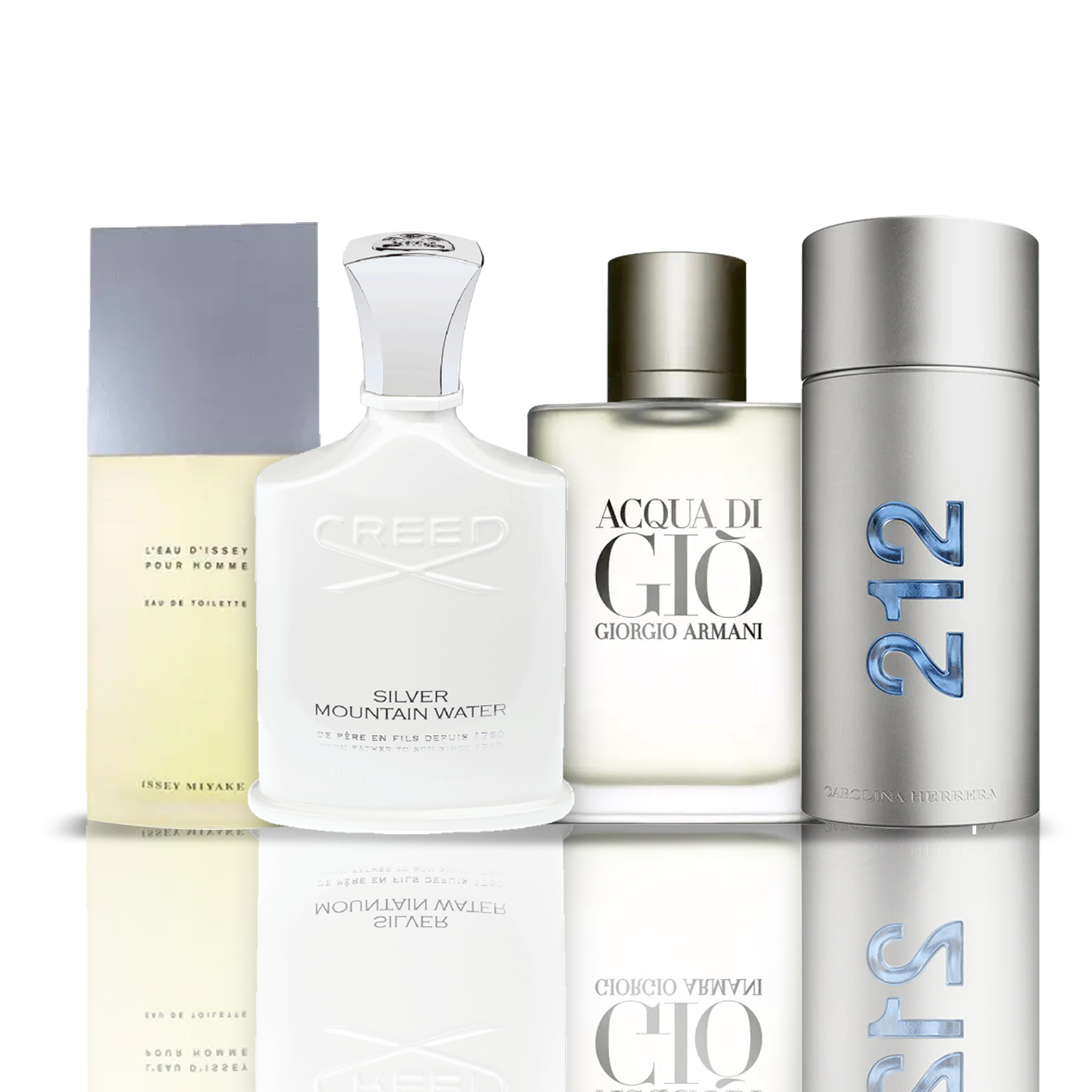 Zestaw 4 Perfum | L'Eau d'Issey + Acqua di Giò + Creed Silver Mountain Water + 212 NYC Men